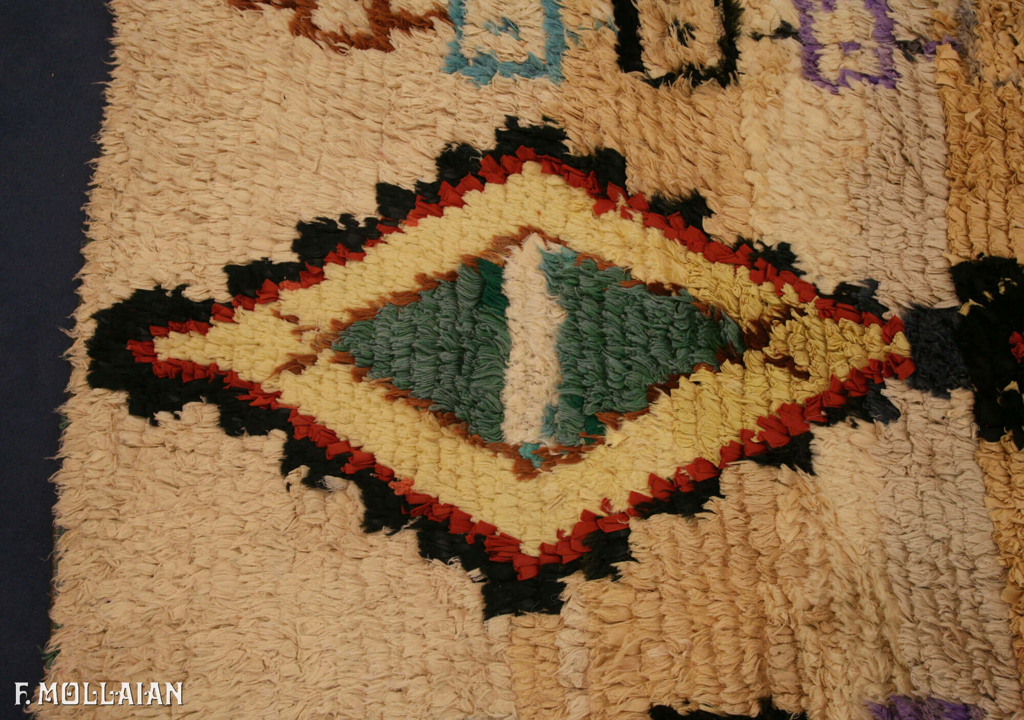 کناره دستباف کوچک نیمه آنتیک مراکش کد:۲۹۱۷۹۷۱۰